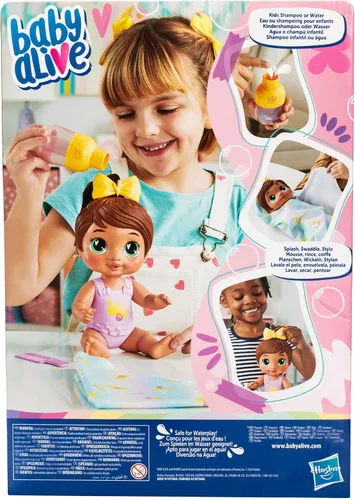 Vista 13 de Baby Alive Shampoo Snuggle Sophia Sparkle Brown Hair - Juego de muñecas de agua de 11 pulgadas, juguetes para niñas y niños de 3 años y más