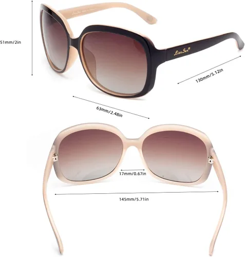 Vista 5 de LianSan Lsp301 lentes de sol extra grandes, polarizadas, para mujer