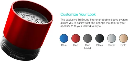 Vista 7 de TruSound - Altavoz Bluetooth inalámbrico portátil, mini altavoz Bluetooth con micrófono, altavoz de subwoofer fuerte, altavoz portátil