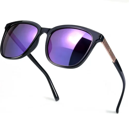 Vista 12 de SIPHEW Gafas de sol cuadradas de gran tamaño para mujer, gafas de sol ligeras de moda, 100% protección UV400, sombra de espejo de moda