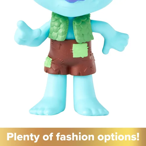 Vista 4 de Mattel DreamWorks Trolls Band Together Branch - Muñeca pequeña con traje extraíble y pelo de felpa, juguetes inspirados en la película