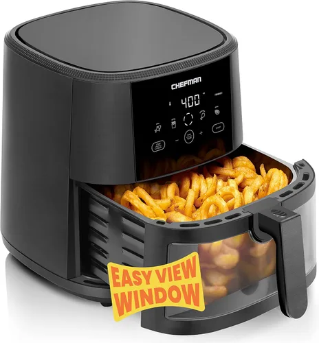 Vista 2 de Chefman TurboTouch Easy View - Freidora de aire, la forma más conveniente y saludable de cocinar sin aceite, te permite ver la comida cocinarse