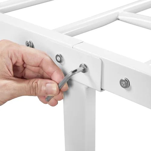 Vista 9 de Yaheetech Base de cama de metal de tamaño Individual de 13 pulgadas con cabecera y plataforma de estribo, Base de cama con almacenamiento,