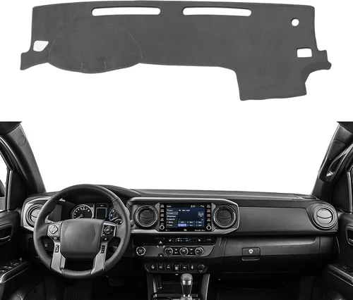 Vista 8 de Funda para salpicadero Alfombrilla personalizada para consola central interior Compatible con Toyota Tacoma 2016-2023 Funda para salpicadero