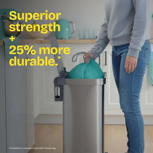 Vista 6 de Glad ForceFlex MaxStrength - Bolsas de basura para cocina, 13 galones, Bahama Bliss Febreze, 90 unidades (el paquete puede variar)