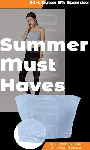 Vista 3 de Ollie Arnes Sujetador bandeau sin tirantes de 4 piezas, brasier sin costuras para mujer, camiseta bandeau para jóvenes y talla grande