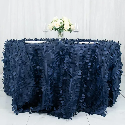 Vista 43 de TABLECLOTHSFACTORY - Mantel cuadrado de tela de tafetán de pétalos de hojas 3D de 54 pulgadas, color negro