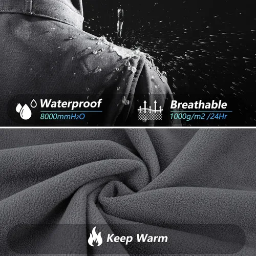 Vista 5 de 33,000ft Chaqueta impermeable Softshell larga para mujer con capucha forro polar cortavientos cortavientos