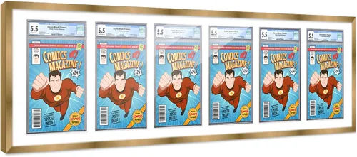 Vista 35 de Poster Palooza Marco de cómics con paspartú para 1 cómic de grado CGC, CBCS o PGX, marco de cómic de bronce para cómic de 8.125 x 13 pulgadas