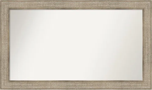 Vista 326 de Amanti Art Espejo de baño plateado para sobre fregadero, 26 x 26 pulgadas, espejo cuadrado de níquel pulido, marco de madera tradicional mediano, se