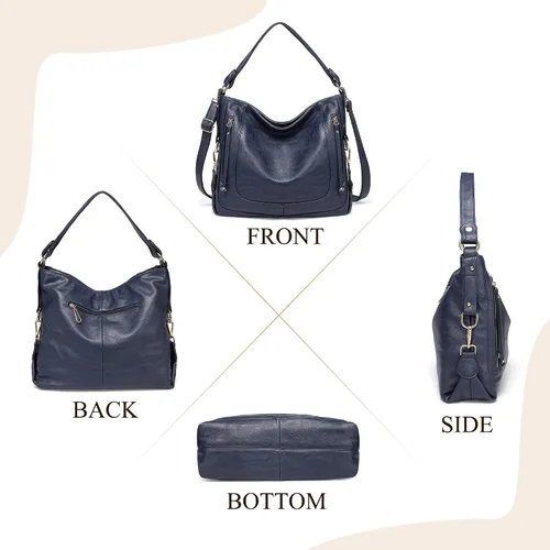Vista 8 de Kasqo - Bolsas de piel grandes para mujer, con correa desmontable