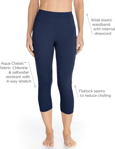 Vista 2 de Coolibar UPF 50+ - Capris de natación de agua profunda para mujer, protección solar