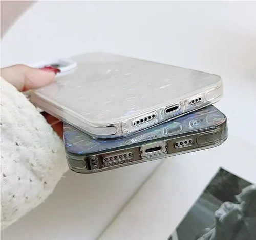 Vista 8 de Funda para iPhone 15 Pro Max, con purpurina nacarada, patrón colorido de chippy láser, delgada, resistente, apta para bolsillo, fundas de 6.7