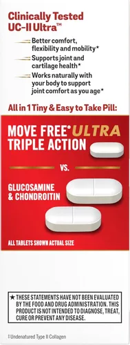 Vista 8 de Suplemento Move Free ultra triple acción suplemento para las articulaciones con colágeno tipo II, ácido hialurónico y boro para articulaciones