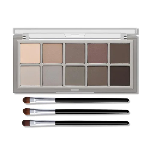 Vista 9 de KYDA Paleta de sombra de ojos Netural Nude de 5 colores con pincel, sombra de ojos marrón mate, paleta de ojos mate, regalo de maquillaje de ojos