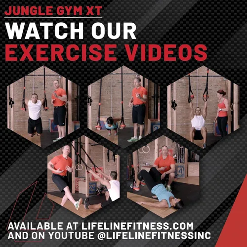 Vista 10 de Lifeline Jungle Gym XT - Sistema de entrenamiento de suspensión de peso corporal - Anclaje dividido patentado, entrenamiento de cuerpo completo, kit