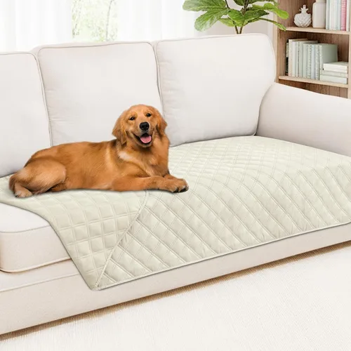 Vista 130 de Smiry Funda Impermeable para Cama de Perro Manta para Mascotas, Manta Suave y Lavable para Perros para Muebles Cama Sofá Sofá Reversible, a Cuadros