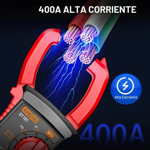 Vista 5 de ANENG Pinza digital amperimétrica multímetro 4000 conteos con NCV mide corriente de CA, voltaje CA/CC, capacitancia, resistencia, diodos