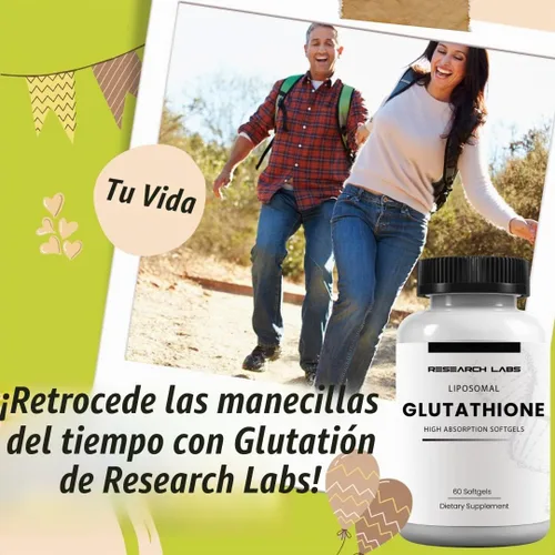 Vista 2 de Research Labs Suplemento de glutatión liposomal con Gluta-IV™, absorción mejorada 100x sobre glutatión en polvo. 2 Fer 1 anuncio, 120 cápsulas