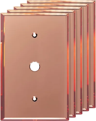 Vista 45 de LIDER Placa de pared dúplex para receptáculo, cubierta de salida con espejo, de gran tamaño, 1 cuadrilla Dorado