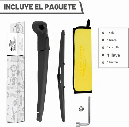 Vista 6 de Brazo y cuchilla del limpiaparabrisas trasero para Jeep Wrangler JK