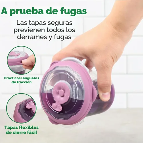 Vista 3 de Recipientes de plástico para sopa de 12 oz con tapas reutilizables, aptos para congelador, herméticos, recipientes de almacenamiento de alimentos