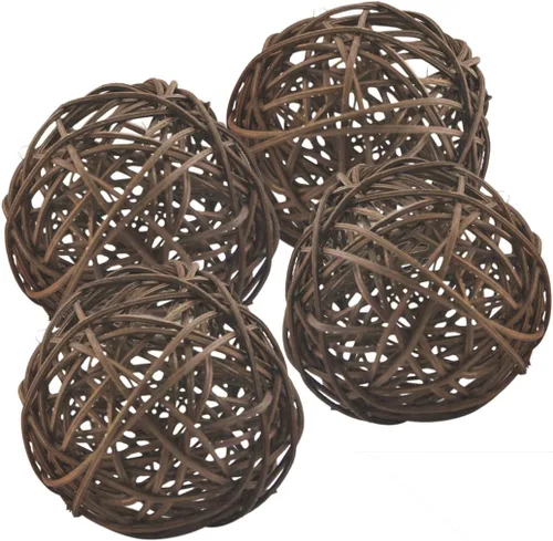 Vista 67 de 20 bolas de mimbre de ratán para decoración de mesa de boda, fiesta de Navidad (diámetro de 1.2 pulgadas, negro)