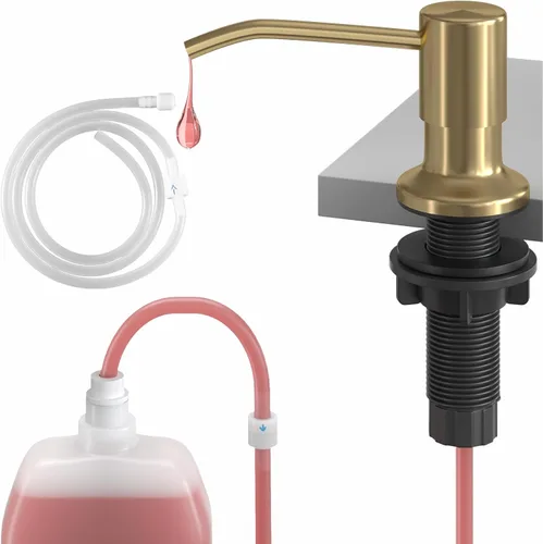 Vista 10 de OHiHi - Dispensador de jabón para fregadero de cocina con tubo de extensión de 47 pulgadas, base de cabezal de bomba ancha, sin fugas de agua, sin