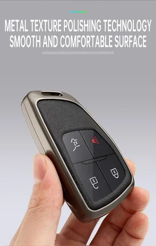 Vista 3 de KUNIO Funda para Llavero de Coche Compatible con Chevy Silverado Traverse Equinox Sierra 1500 2500HD 3500HD 2022-2025 Portallaves de Cuero PU Negro