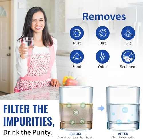 Vista 5 de CFS Cartuchos de filtro de agua de carbón activado granular de 10 x 2.5 pulgadas compatibles con modelos WaterPur CCI-10-CLW - Filtro de repuesto