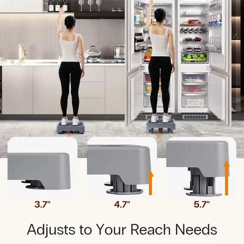 Vista 2 de StrongTek Taburete Escalón Ajustable de 5.7", Plataforma Antideslizante de Un Escalón para Adultos y Personas Mayores, Ayuda de Movilidad Portátil