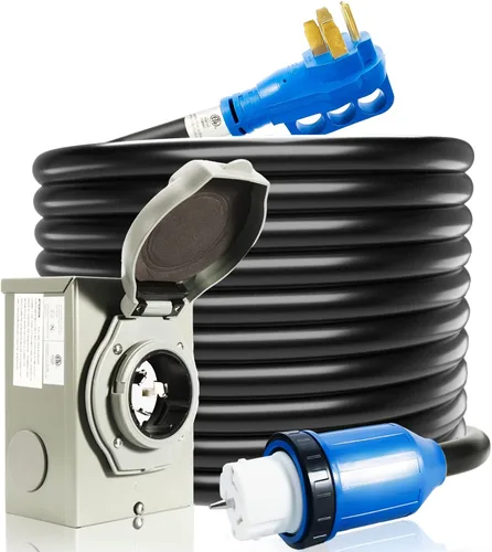 Vista 11 de Cable generador de 30 amperios y caja de entrada de alimentación, cables de generador de 15 pies de 30 amperios,Cable de alimentación de generador