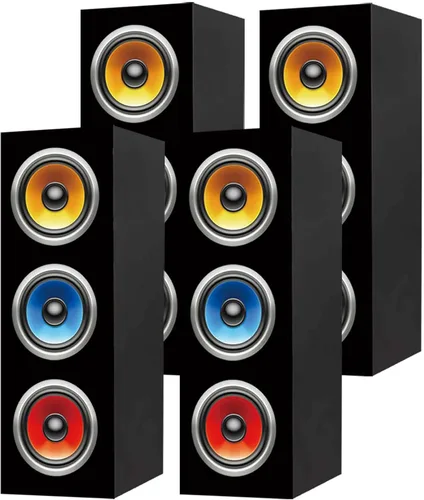 Vista 7 de 4 cajas de golosinas retro Boombox – Decoración de fiesta musical de los años 80 y 90, centro de mesa de neón Hip Hop de 17 x 6 x 6 pulgadas