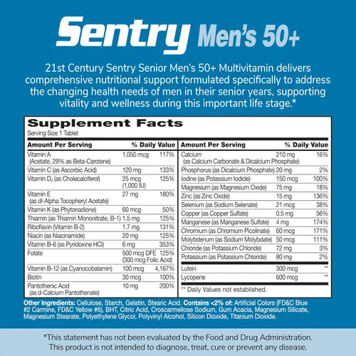 Vista 13 de 21st Century Sentry Senior Men 50Plus Tabletas, color blanco, sin perfume, 100