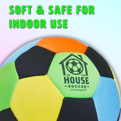 Vista 3 de in The House - Balón de fútbol acolchado tamaño 4 para niñas (mayores de 3 años), niños (mayores de 3 años) y adultos, lleva la práctica de fútbol a