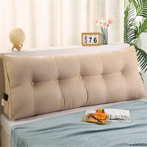 Vista 7 de Almohada triangular para cabecero, cojín triangular de color sólido, almohada de lectura, almohada de algodón con cuña de soporte de posicionamiento