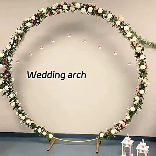 Vista 3 de Wedding Arch Arco para Globos con Base 6.6ft 3.3ft 4.9ft Round Arch Backdrop Stand for Wedding Birthday Party Ceremony Special Festival Backdrop
