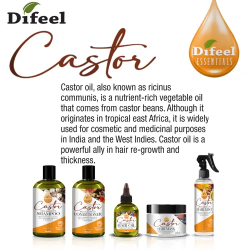 Vista 5 de Difeel Essentials Pro-Growth - Champú de ricino de 12 onzas, champú de aceite de ricino para el crecimiento del cabello, sin sulfato, aceite