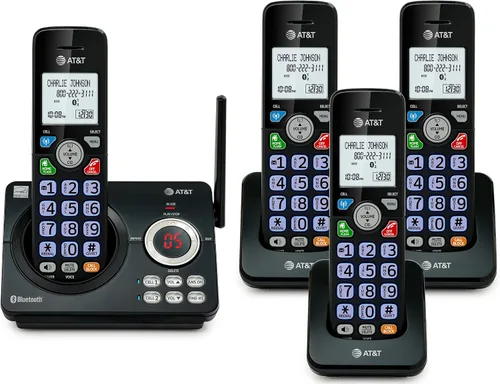 Vista 18 de AT&T Teléfono inalámbrico DECT 6.0 - Bloqueador de llamadas inteligente, Bluetooth conecta a la celda, anuncio de identificación de llamadas