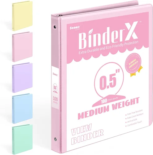 Vista 17 de BinderX - Carpeta de 3 anillos redondos extraduradera de 1 pulgada, se adapta a 175 hojas de papel de 8.5 x 11 pulgadas, cubierta personalizable