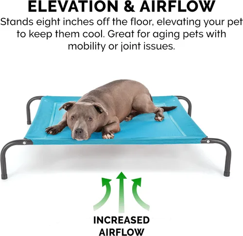 Vista 7 de FurHaven Cunas elevadas para mascotas – Hamaca de malla de nailon refrescante y transpirable para perros pequeños y gatos, fácil de montar, duradera