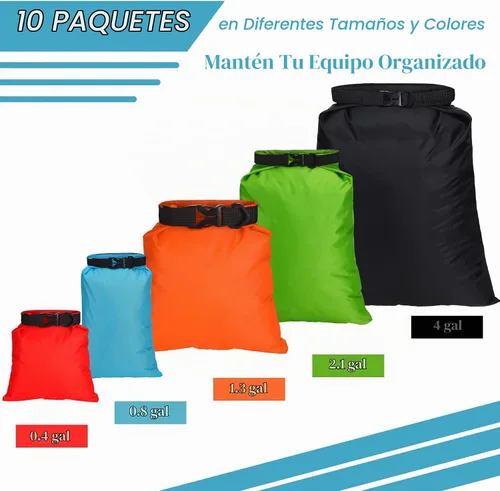 Vista 2 de LEIFIDE 10 bolsas secas ultraligeras impermeables de 5 tamaños con parte