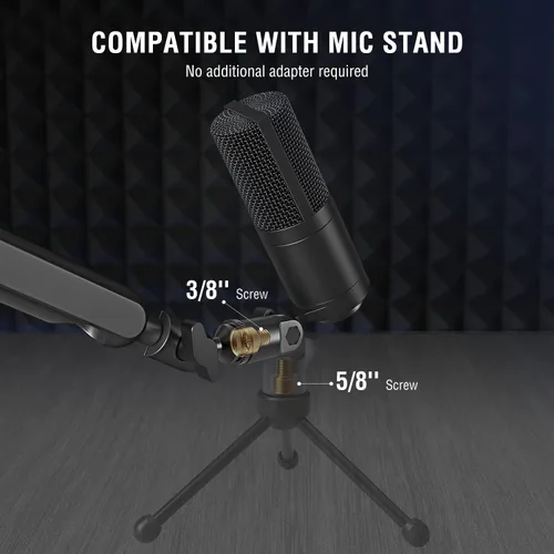 Vista 6 de FIFINE - Micrófono XLR, micrófono de condensador para podcast con grabación, vocal, voz en off, transmisión, podcast, canto, micrófono de estudio