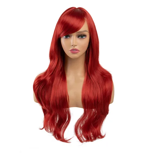 Vista 2 de SARLA Peluca de cabello sintético largo ondulado para mujer, 28 pulgadas, para fiesta de cosplay, disfraz de Halloween, tamaño adulto