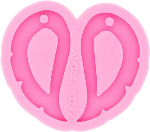 Vista 2 de Angel Wings Pendientes ahuecados en forma de pluma, moldes de resina, moldes de silicona para fundición de resina, hechos a mano, joyería de moda