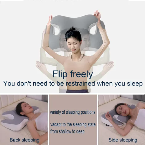 Vista 5 de Almohadas de espuma viscoelástica, almohada para dormir de lado, almohada para aliviar el dolor de cuello, almohada cervical cervical, almohada