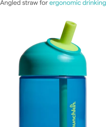 Vista 2 de Munchkin Perfect Angle - Vasos con popote para niños pequeños de 1 a 3 años, a prueba de derrames, con popote suave y ergonómico, sin BPA, 10 onzas