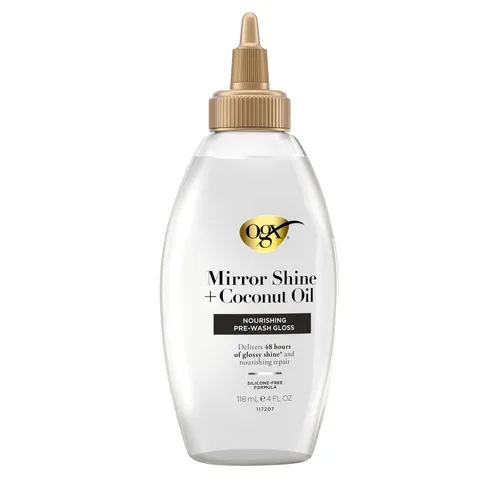 Vista 8 de OGX Mirror Shine + Aceite de Coco Nutritivo Prelavado Gloss, 4 onzas líquidas