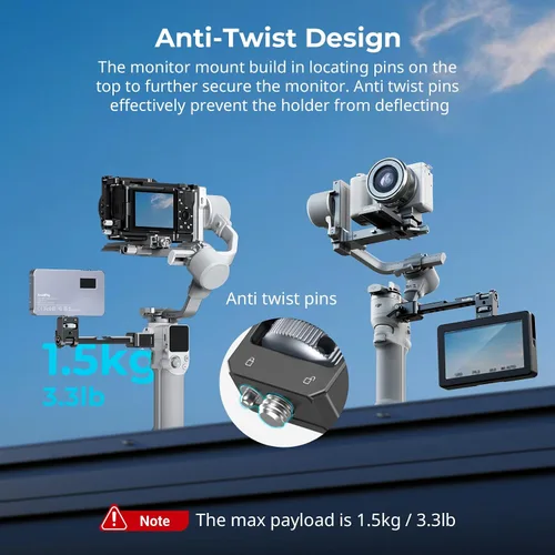 Vista 5 de SmallRig Montura Ajustable para Monitor de Cámara con Liberación Rápida, Abrazadera NATO, Montaje de Zapata Fría, Diseño Anti-Torsión para DJI RS 4