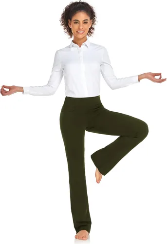 Vista 78 de Safort Pantalones de yoga con entrepierna de 28" 30" 32" 34"más amplios en la parte inferior para botas altas, 4 bolsillos, UPF50+